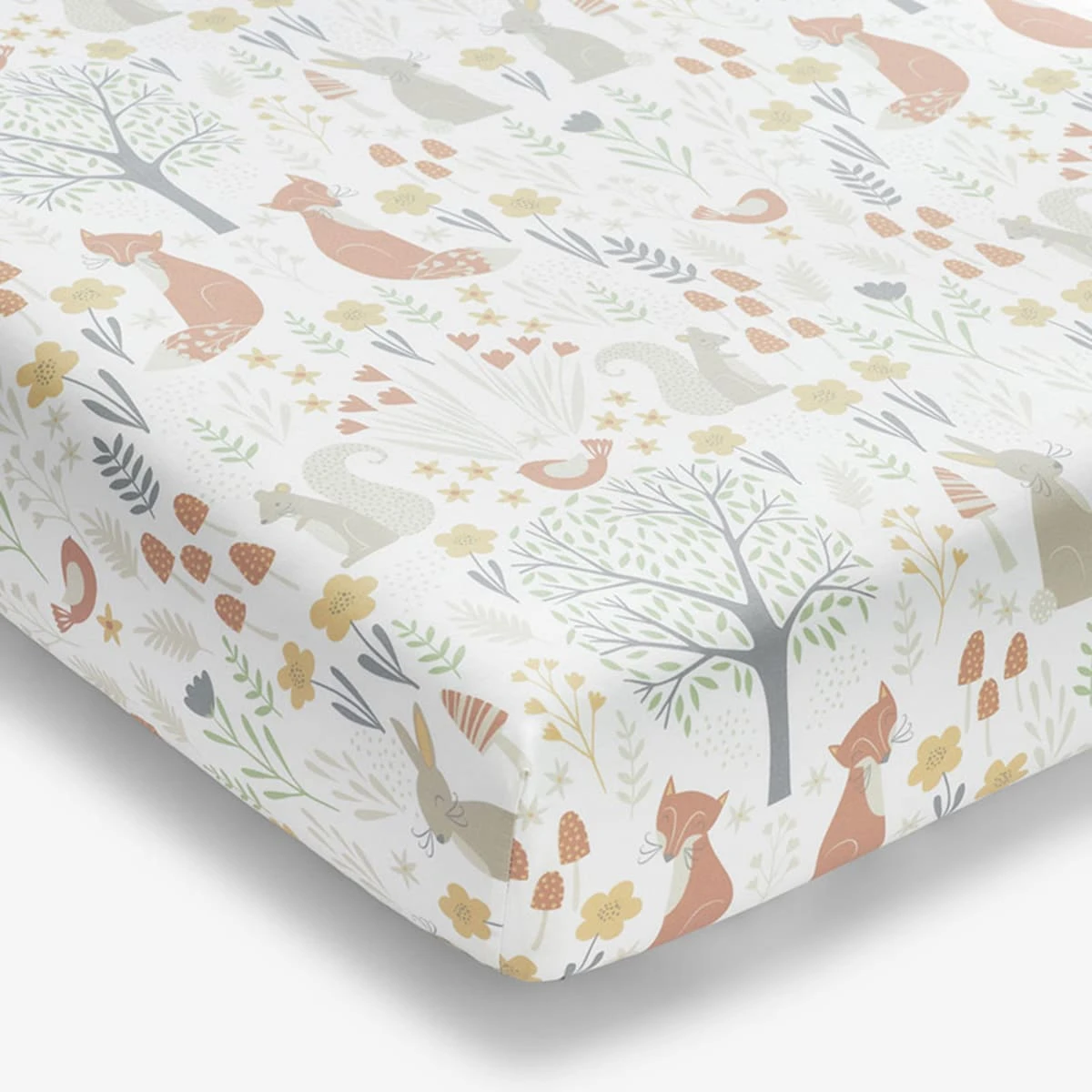 Company Kids™ Forest Animals Organic Cotton Percale Fitted Crib Sheet