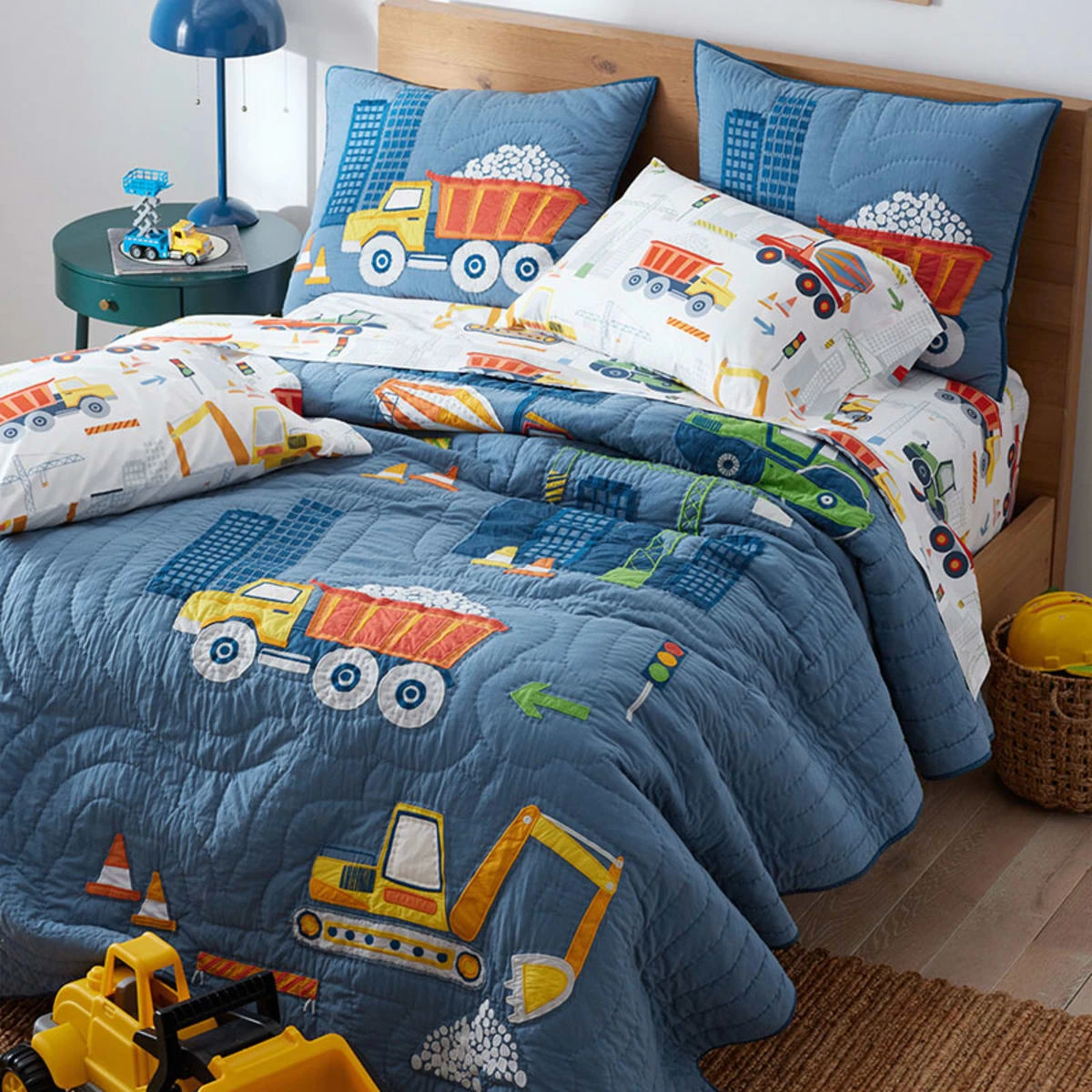 Company Kids™ Construction Trucks Quilted Sham - Image 2