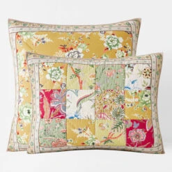 Sunset Handcrafted Floral Quilted Sham