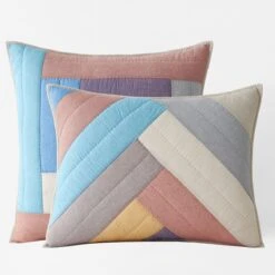 Chambray Chevron Handcrafted Quilted Sham